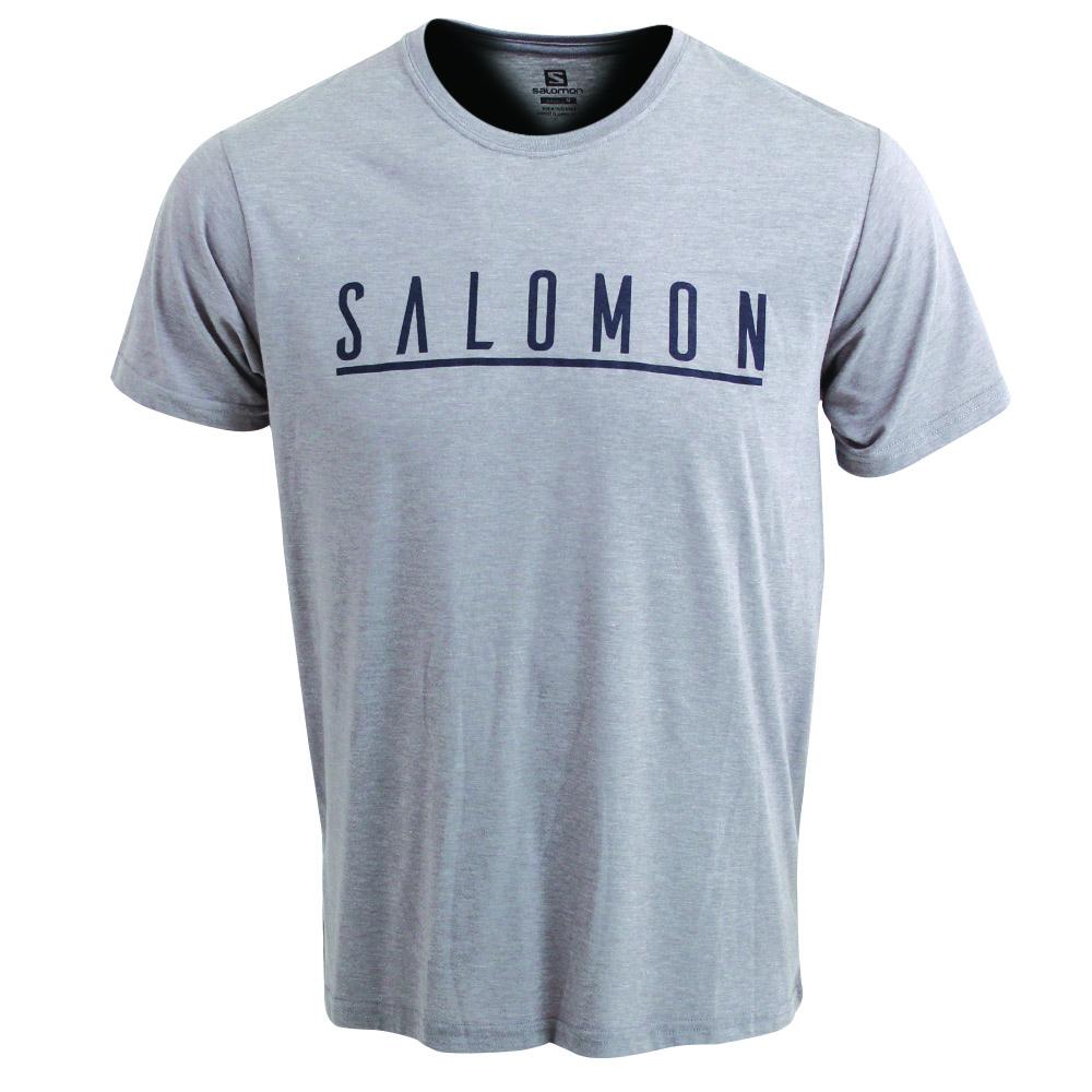 Salomon Singapore Mens T-shirts - UNDERSCORE SS M Grey | 62987-ULXY